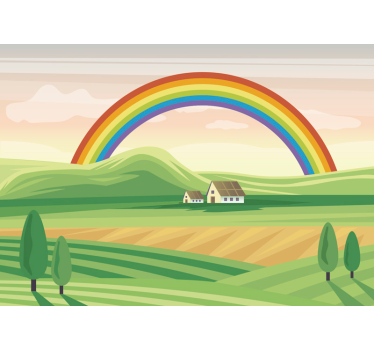 Mural de pared infantil paisaje arcoiris - TenVinilo