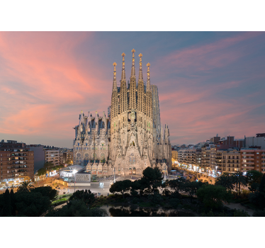 Mural Barcelona vistas Sagrada Familia - TenVinilo