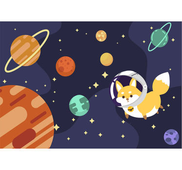 Mural de pared infantil exploración espacial - TenVinilo