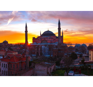 Mural de ciudad de Estambul atardecer - TenVinilo