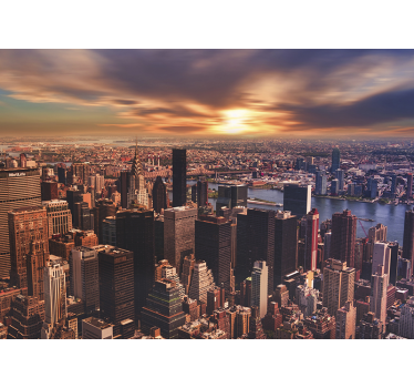Fotomural nueva york atardecer en el horizonte urbano - TenVinilo