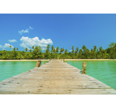 Papel pintado paisaje escape del muelle tropical - TenVinilo