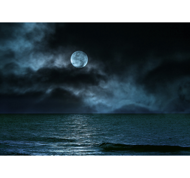 Fotomural mar paisaje marino iluminado por la luna - TenVinilo