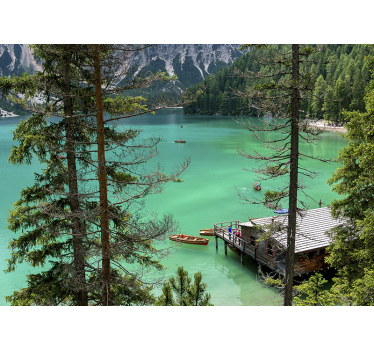 Papel pintado paisaje vista tranquila al lago - TenVinilo