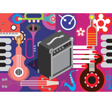 Fotomural de música amplificadores e instrumentos - TenVinilo