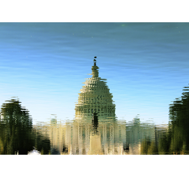 Fotomural ciudad cúpula del capitolio reflejada - TenVinilo