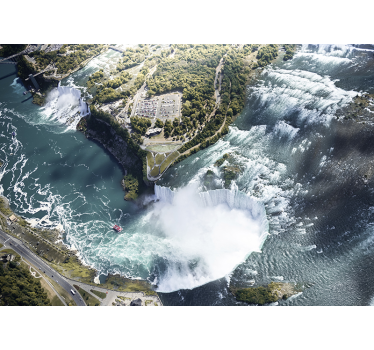 Mural pared salón vista aérea de las cataratas del niágara - TenVinilo