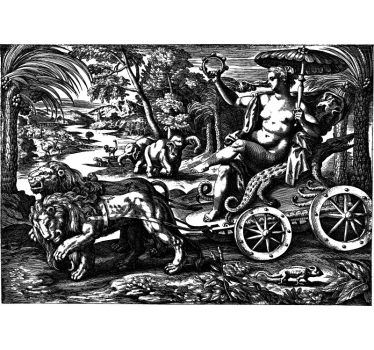 Fotomural arte clásico carroza del león majestuoso - TenVinilo