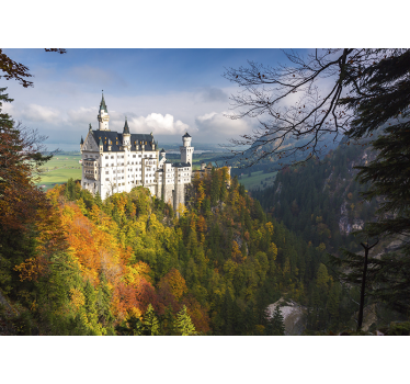 Papel pintado paisaje vista del castillo majestuoso - TenVinilo