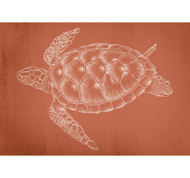 Fotomural animales ilustración de tortuga marina - TenVinilo