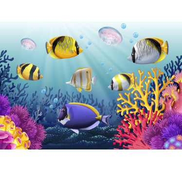 Fotomural animales peces coloridos submarinos - TenVinilo