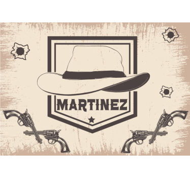 Mural para dormitorio juvenil tema vaquero personalizable - TenVinilo