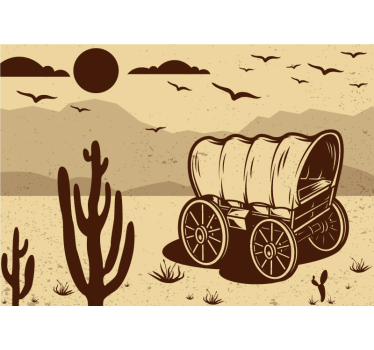 Mural de pared infantil carro de paisaje desértico - TenVinilo
