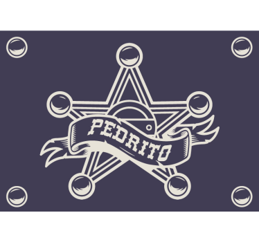 Mural de pared infantil insignia de sheriff personalizada - TenVinilo