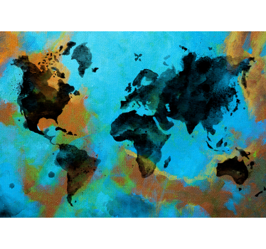 Papel pintado mapamundi diseño artístico - TenVinilo
