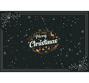 Mural de pared navidad elementos de celebración alegre - TenVinilo