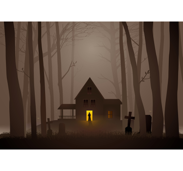 Fotomural halloween casa embrujada creepy - TenVinilo