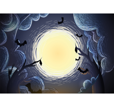 Fotomural niños Halloween luna de terror - TenVinilo