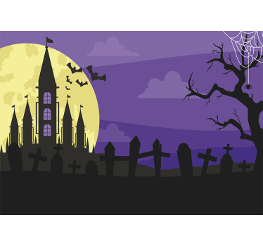 Fotomural halloween castillo embrujado - TenVinilo