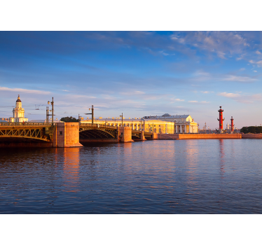 Fotomural ciudad puente de san petersburgo al atardecer - TenVinilo