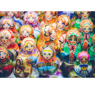 Fotomural gente muñecas matryoshka coloridas - TenVinilo