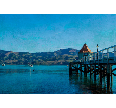 Papel pintado paisaje vista del muelle costero - TenVinilo