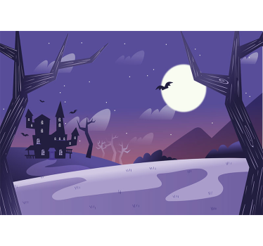 Fotomural Halloween paisaje nocturno espeluznante - TenVinilo