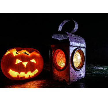 Fotomural halloween linterna jack-o'-lantern - TenVinilo