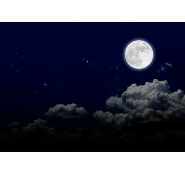 Fotomural cielo noche estrellada a la luz de la luna - TenVinilo