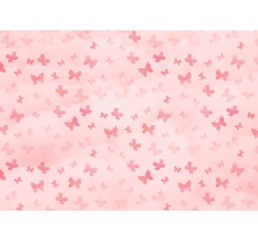 Fotomural niñas mariposas con fondo rosa - TenVinilo