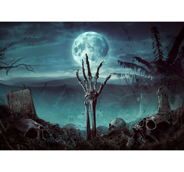 Fotomural halloween mano esqueleto elevándose - TenVinilo