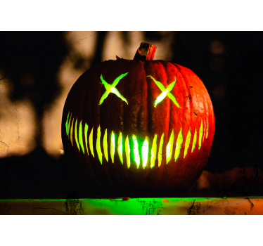 Fotomural Halloween resplandor de calabaza espeluznante - TenVinilo