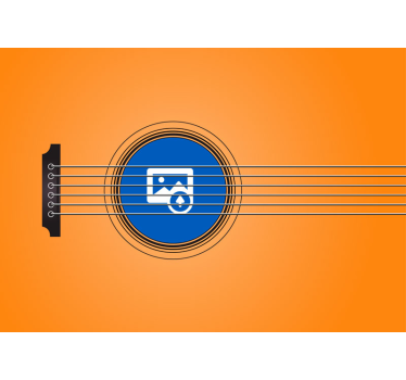 Fotomural de música celebración de silueta de guitarra - TenVinilo