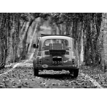 Fotomural coche clásico en blanco y negro - TenVinilo