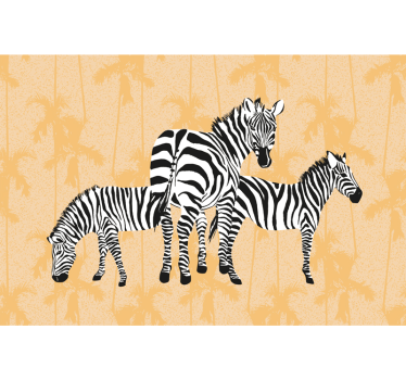 Fotomural animales trío de cebras estilizadas - TenVinilo