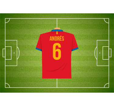 Fotomural personalizable camiseta de fútbol personalizada - TenVinilo