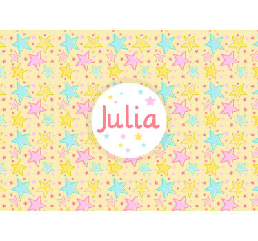 Mural de pared infantil diseño estrellado personalizado - TenVinilo