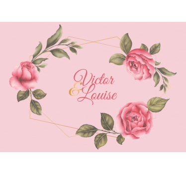 Mural de pared flores elegante arreglo de rosas - TenVinilo