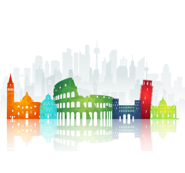 Papel pintado pasillo skyline monumentos Italia - TenVinilo
