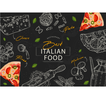 Fotomural de música delicias culinarias italianas - TenVinilo