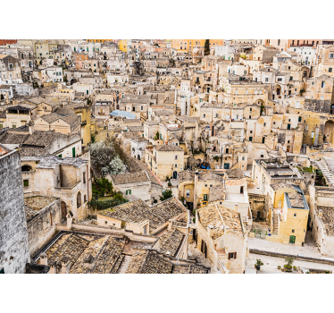 Fotomural ciudad tejados de piedra de matera - TenVinilo