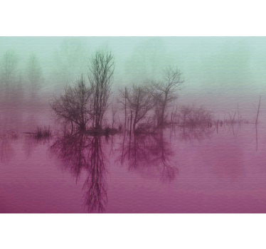 Fotomural naturaleza paisaje de reflejo brumoso - TenVinilo