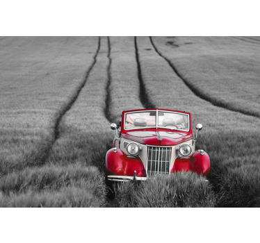 Fotomural vehículo coche rojo clásico - TenVinilo