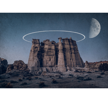 Fotomural espacio formaciones rocosas a la luz de la luna - TenVinilo