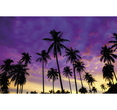 Fotomural naturaleza siluetas de palmeras al atardecer - TenVinilo