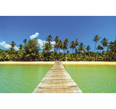 Papel pintado paisaje escape al paraíso tropical - TenVinilo