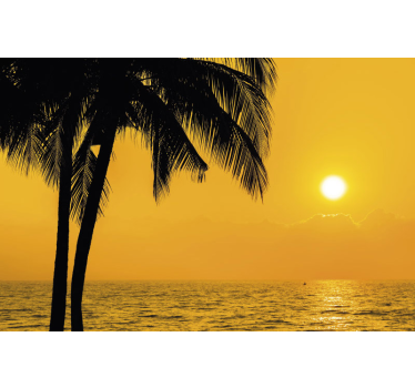 Fotomural naturaleza silueta de palmera al atardecer - TenVinilo