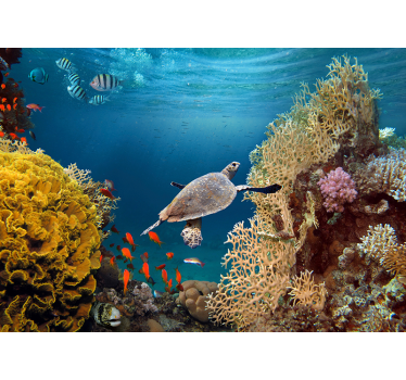 Fotomural animales tortuga marina bajo el agua - TenVinilo