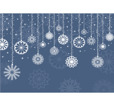 Mural de pared navidad copos de nieve cayendo - TenVinilo