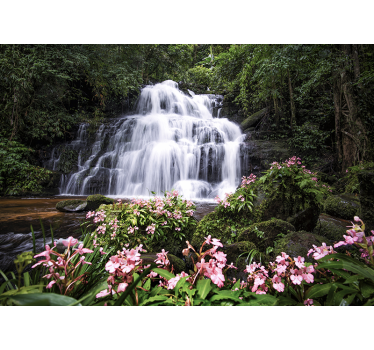 Papel pintado naturaleza paisaje de cascadas opulentas - TenVinilo